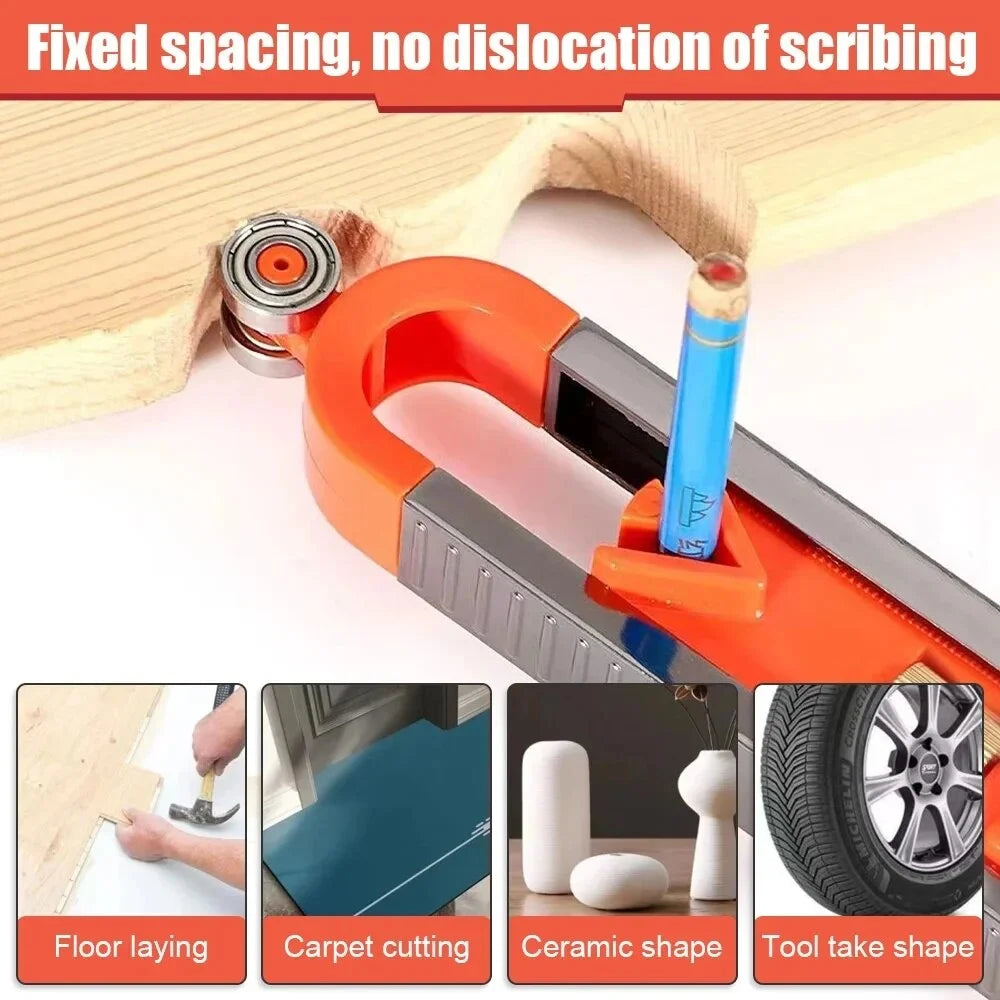 Profile Scribing Ruler Irregular Contour Gauge with Lock Adjustable Locking Precise Woodworking Measuring Gauge Measurement Tool