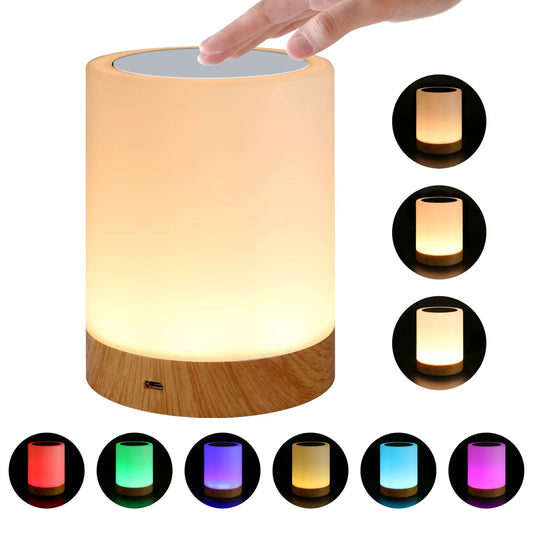Touch the Night Light, Table Lamp, Bedroom Bedside Lamp, Color Light, Ambient Light, Color Changing Light, Dimmable USB Charging