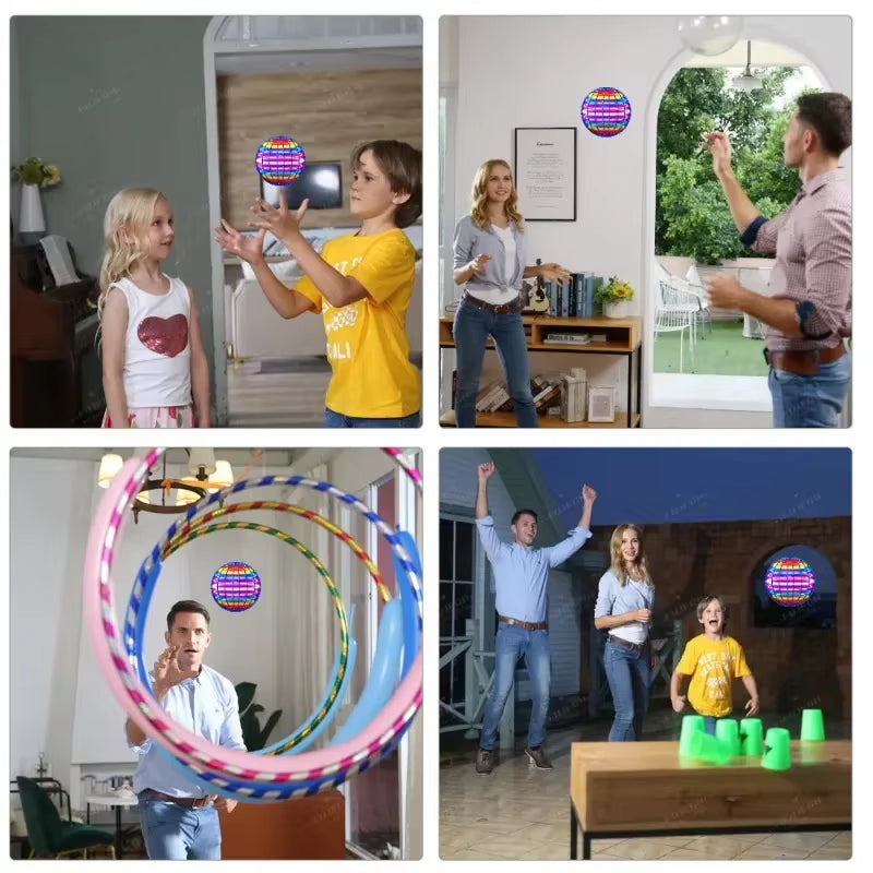 Flying Ball Suspension Color LED Automatic Boomerang Ball Black Tech Magic Ball Flying Toys Gyroscopic Anti-Gravity for Children