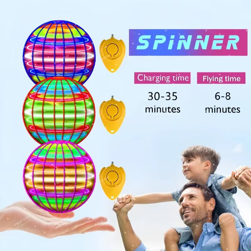 Flying Ball Suspension Color LED Automatic Boomerang Ball Black Tech Magic Ball Flying Toys Gyroscopic Anti-Gravity for Children
