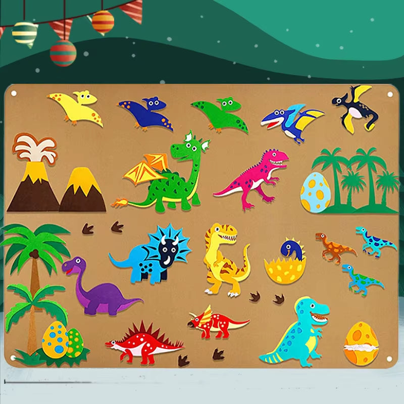 Farm Animals Felt Story Board Farmhouse Storybook Wall Hanging Decor Montessori Early Learning Interactive Puzzle Toys Kids Gift